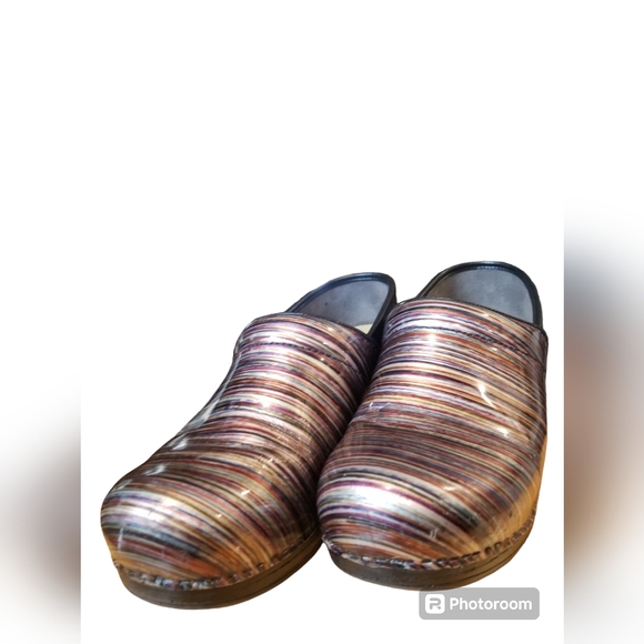 Dansko Pro XP Women's Clogs Grey Multicolored Patent Leather Sz 41 EU/10.5-11 US - Picture 2 of 11